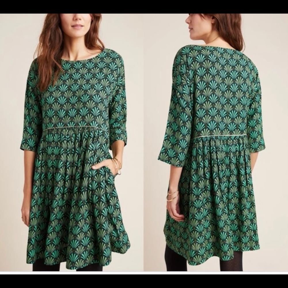 🍋 Anthropologie Maeve Magnolia Babydoll Dress- Sz M. NWT!